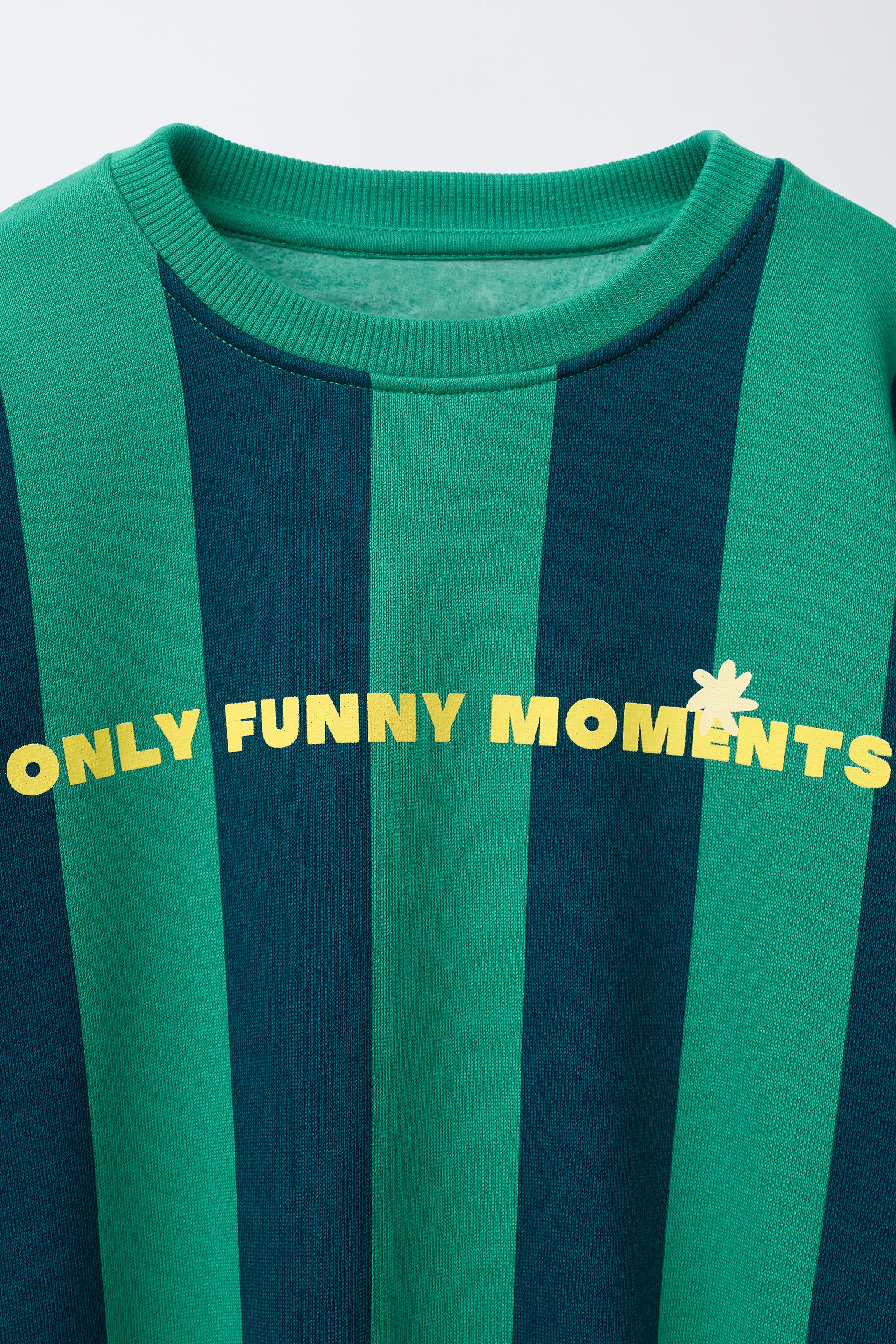 STRIPED TEXT SWEATSHIRT